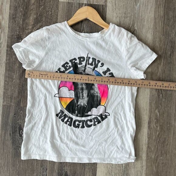 Old Navy Kids White Short Sleeve T-Shirt Keepin It Magical Unicorn Graphic Tee - Picture 6 of 13